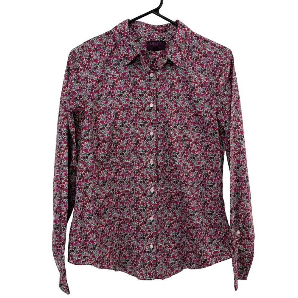 J.Crew Shirt Womens 6 Pink Liberty Art Fabrics Floral Long Sleeve Button Up
